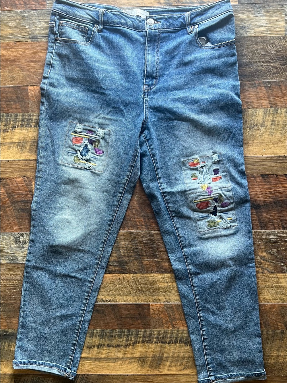 Skinny High-Stretch Denim Jeans in Medium Blue